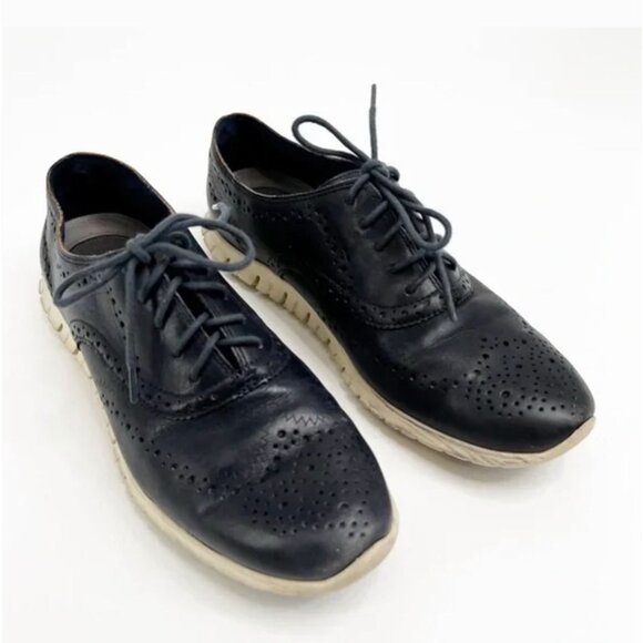 Cole Haan Zerogrand Wingtip Oxford Sneaker Navy Blue Size 11 - Picture 6 of 6